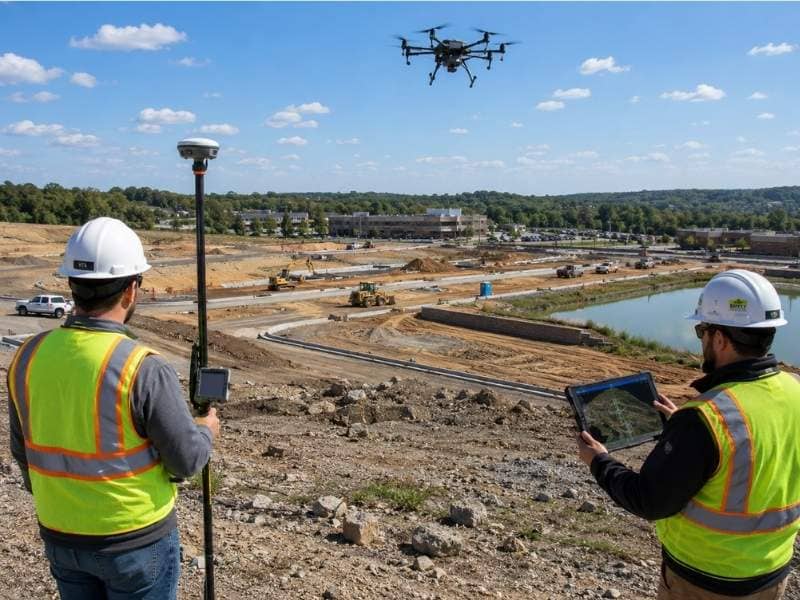 LiDAR mapping for developers and engineers captures detailed elevation data across a large development site for grading, drainage, and design planning.